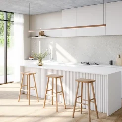 Forestea Panneau Tasseau Bois<Lot de 2 demi panneaux mural décoratif lamelles MDF blanc (à peindre) 1250 x 287 x 20 mm 0,72 M2