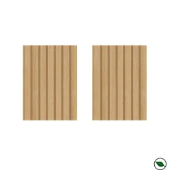 Forestea Lot de 2 demi panneaux mural décoratif lamelles MDF chêne clair 1250 x 287 x 20 mm 0,72 M2- Panneau Tasseau Bois