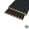 Forestea Panneau Tasseau Bois<Lot de 2 demi panneaux mural décoratif lamelles MDF noir 1250 x 287 x 20 mm 0,72 M2