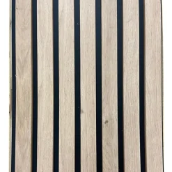 Forestea Panneau Tasseau Bois<Lot de 2 demi panneaux mural décoratif lamelles MDF chêne clair fond noir 1250 x 287 x 20 mm 0,72 M2