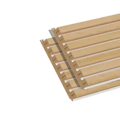 Forestea Lot de 2 demi panneaux tasseaux MDF chêne clair sur fond blanc 1250 x 287 x 20 mm- Panneau Tasseau Bois