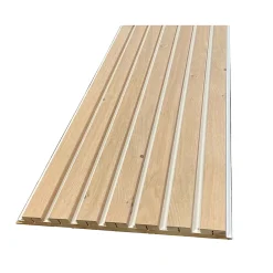 Forestea Lot de 2 demi panneaux tasseaux MDF chêne clair sur fond blanc 1250 x 287 x 20 mm- Panneau Tasseau Bois