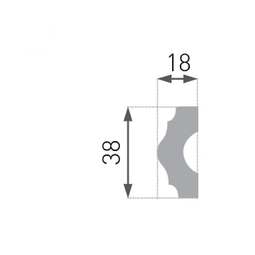 Decoon Moulure<Lot de 25 (50ml) Cimaises décoratives - Arrondi - 200x1,8x3,8 cm