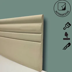 Eternal Parquet Plinthe Bois|Plinthe Bois<Lot de 3 mètres linéaires de plinthe auto-adhésive flexible DUCALE IVOIRE 155x12mm (sans colle, clous ni découpes)