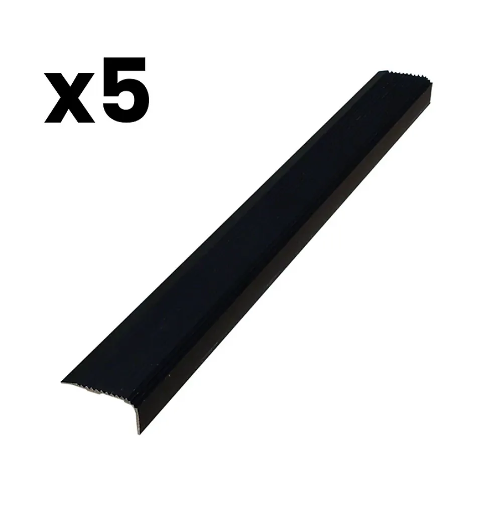 Meiser Lot de 5 nez de marche Licorne 36x18x900 mm aluminium anodisé teinte noir- Nez De Marche|Nez De Marche