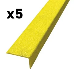 Meiser Lot de 5 Nez de marche POLYGRAIN XL 30x70x950 mm Jaune- Profilé De Rénovation De Marche