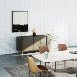 Giantex Lot de 100 Panneau Mural Decoratif en Diamant , Panneaux Muraux 3D en PVC, Facile à Découper, Imperméable, Résistant à Chaleur- Panneau Mural Décoratif