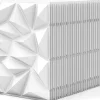 Giantex Panneau Mural Décoratif<Lot de 40 Panneau Mural Decoratif 3D en PVC 50 x 50 CM, Imperméable,Ininflammable, pour Salon, Chambre, Bureau