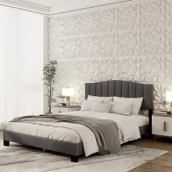 Giantex Panneau Mural Décoratif<Lot de 40 Panneau Mural Decoratif 3D en PVC 50 x 50 CM, Imperméable,Ininflammable, pour Salon, Chambre, Bureau