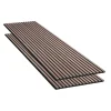 Silamp Panneau Décoratif En Bois<Lot de 2 Panneaux Acoustiques Muraux Bois 240x60x2,2cm - Finition Noyer - Fond Noir -