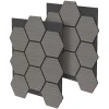 Ml-Design Lot de 2 panneaux acoustiques hexagonaux 66x81 cm 1m² isolation phonique gris- Panneau Tasseau Bois