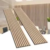 Silamp Panneau Décoratif En Bois<Lot de 2 Panneaux Acoustiques Muraux Bois 240x60x2,2cm - Chêne Blanc avec Fond Noir -