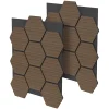 Ml-Design Panneau Tasseau Bois<Lot de 2 panneaux acoustiques hexagonaux 66x81 cm 1m² isolation phonique marron