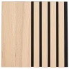 Atmosphera Créateur D'Intérieur Lot de 3 panneaux décoratifs Colva beige fond noir 30x30cm - Atmosphera- Panneau Tasseau Bois