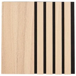Atmosphera Créateur D'Intérieur Lot de 3 panneaux décoratifs Colva beige fond noir 30x30cm - Atmosphera- Panneau Tasseau Bois