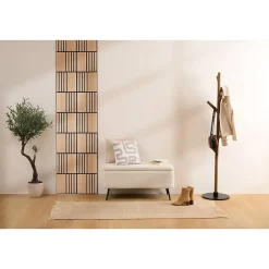 Atmosphera Créateur D'Intérieur Lot de 3 panneaux décoratifs Colva beige fond noir 30x30cm - Atmosphera- Panneau Tasseau Bois