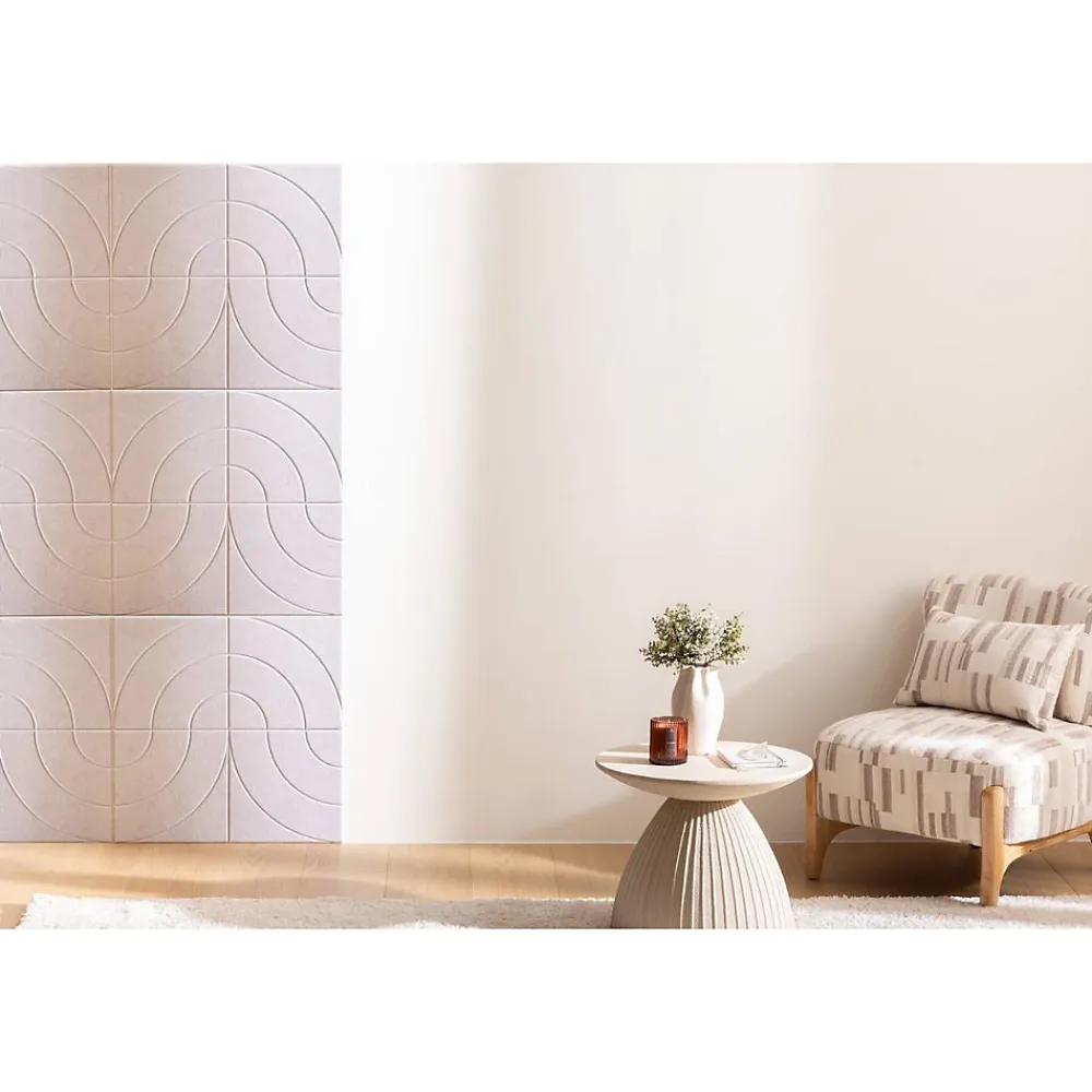 Atmosphera Créateur D'Intérieur Lot de 4 panneaux décoratifs Feutrine gris 30x30cm - Atmosphera- Panneau Tasseau Bois