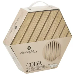 Atmosphera Créateur D'Intérieur Panneau Tasseau Bois<Lot de 3 panneaux décoratifs Colva beige fond noir 30x26cm - Atmosphera