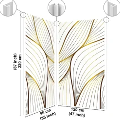 99Deco Panneau Mural De Salle De Bains<Lot de 2 panneaux de douche en PVC (90x220 & 120x220 cm) + profilés blanc - Sotma - Blanc et doré