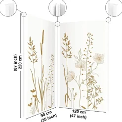 99Deco Lot de 2 panneaux de douche en aluminium (90x220 & 120x220 cm) + profilés blanc - Vegetalist - Marron- Panneau Mural De Salle De Bains