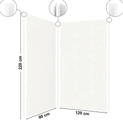 99Deco Panneau Mural De Salle De Bains<Lot de 2 panneaux de douche en PVC (90x220 & 120x220 cm) + profilés blanc - Pierre Claire - Gris