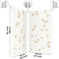99Deco Panneau Mural De Salle De Bains<Lot de 2 panneaux de douche en PVC (90x220 & 120x220 cm) + profilés blanc - Hexa Travertin - Gris