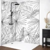 99Deco Lot de 2 panneaux de douche en PVC (90x220 & 120x220 cm) + profilés noir - Lamnar - Noir- Panneau Mural De Salle De Bains