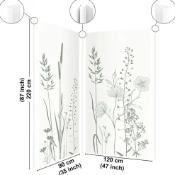 99Deco Panneau Mural De Salle De Bains<Lot de 2 panneaux de douche en aluminium (90x220 & 120x220 cm) + profilés blanc - Vegetalist - Vert
