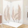 99Deco Lot de 2 panneaux de douche en PVC (90x220 & 120x220 cm) + profilés blanc - Pampa - Marron- Panneau Mural De Salle De Bains
