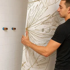 99Deco Lot de 2 panneaux de douche en PVC (90x220 & 120x220 cm) + profilés blanc - Lamnar Kola- Panneau Mural De Salle De Bains