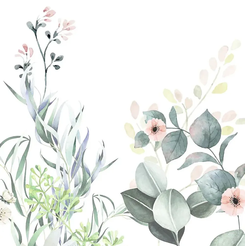 99Deco Lot de 2 panneaux de douche en PVC (90x220 & 120x220 cm) + profilés blanc - Flowers in Rain - Multicolore- Panneau Mural De Salle De Bains