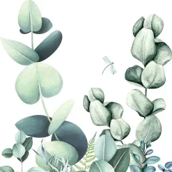 99Deco Panneau Mural De Salle De Bains<Lot de 2 panneaux de douche en aluminium (90x220 & 120x220 cm) + profilés blanc - Motif végétal - Vert et Blanc - Quiétude