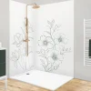 99Deco Lot de 2 panneaux de douche en PVC (90x220 & 120x220 cm) + profilés blanc - Charme - Vert- Panneau Mural De Salle De Bains