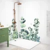 99Deco Panneau Mural De Salle De Bains<Lot de 2 panneaux de douche en PVC (90x220 & 120x220 cm) + profilés blanc - Motif végétal - Vert et Blanc - Quiétude