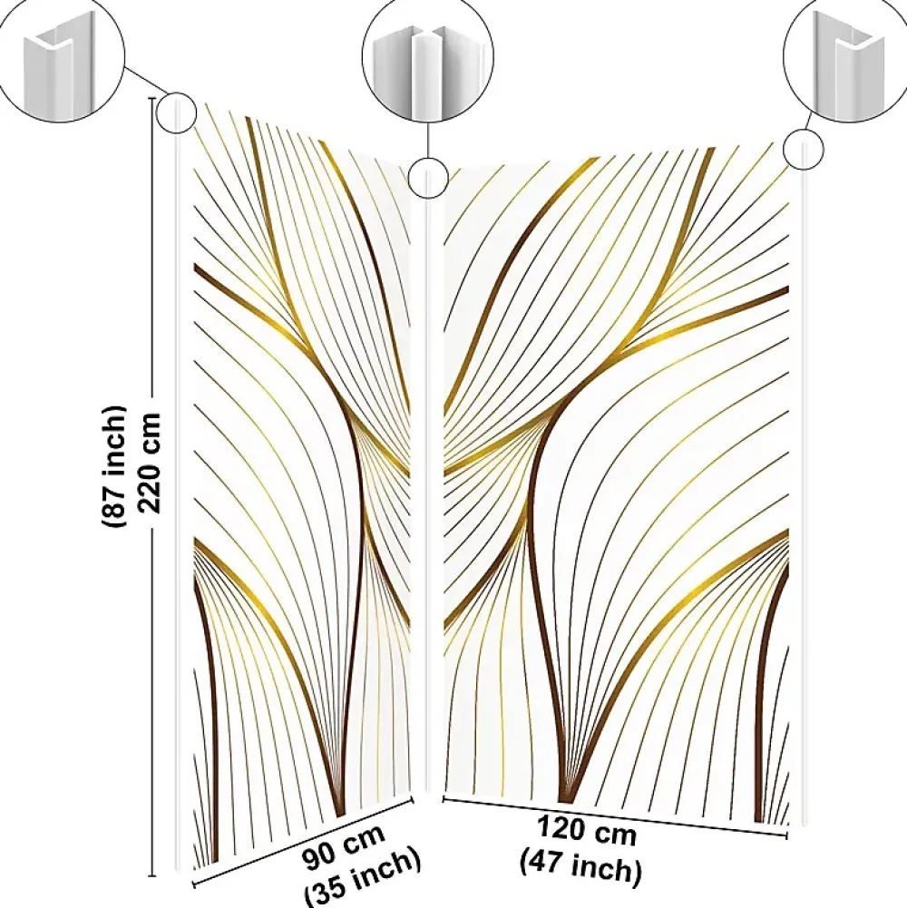 99Deco Panneau Mural De Salle De Bains<Lot de 2 panneaux de douche en aluminium (90x220 & 120x220 cm) + profilés blanc - Sotma - Blanc et doré