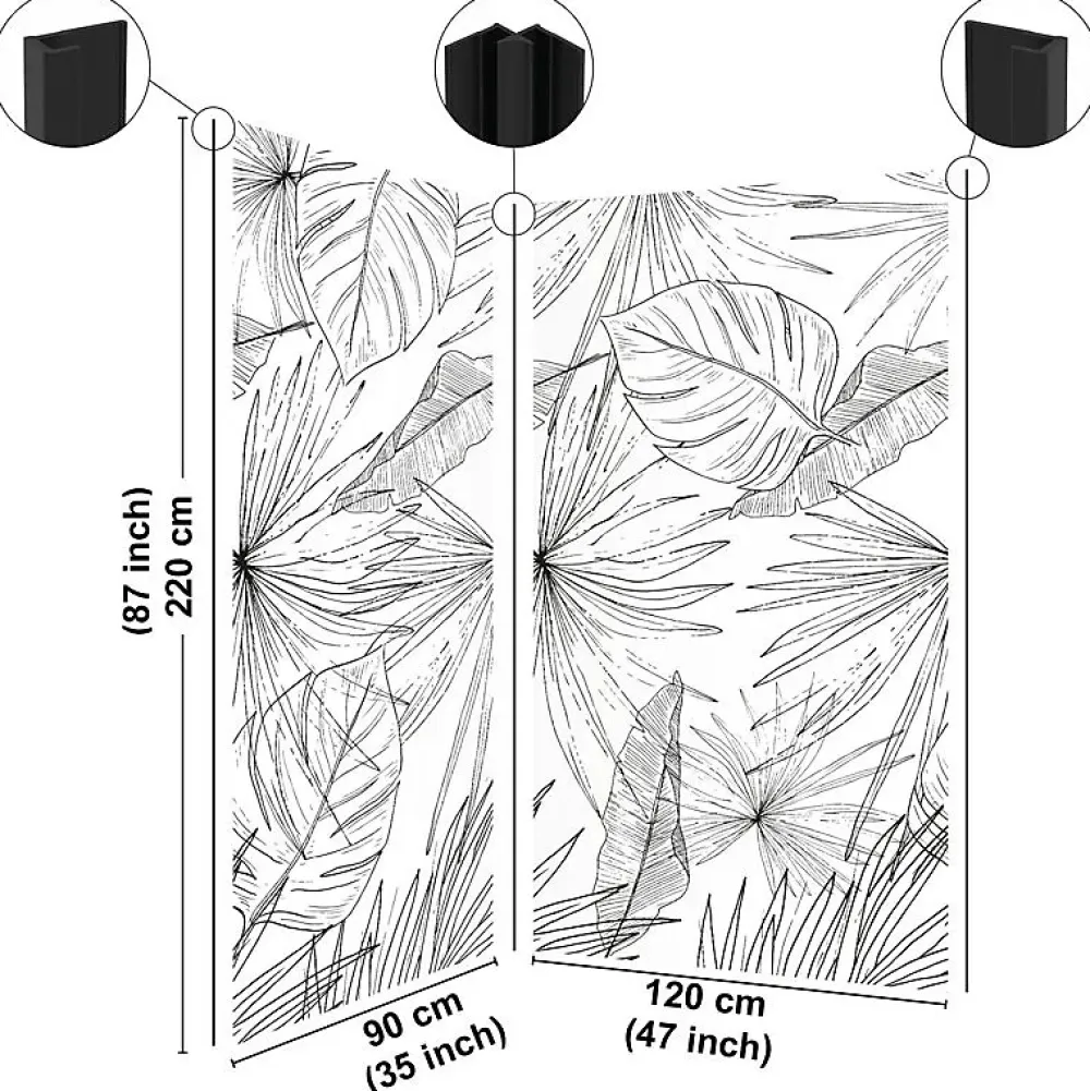99Deco Panneau Mural De Salle De Bains<Lot de 2 panneaux de douche en aluminium (90x220 & 120x220 cm) + profilés noir - Lamnar - Noir
