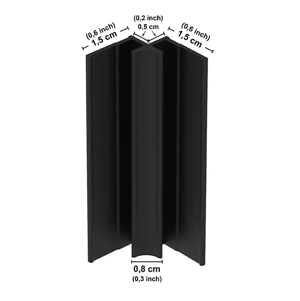 99Deco Panneau Mural De Salle De Bains<Lot de 2 panneaux de douche en aluminium (90x220 & 120x220 cm) + profilés noir - Lamnar - Noir