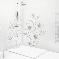 99Deco Panneau Mural De Salle De Bains<Lot de 2 panneaux de douche en aluminium (90x220 & 120x220 cm) + profilés blanc - Charme - Vert