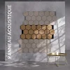 Mon Marché Déco Panneau Tasseau Bois<Lot de 2 Panneaux Hexagonaux H. 76 cm L. 62 cm - Chêne Brun Feutre Noir