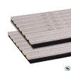 Forestea Lot de 2 Panneaux mural acoustic lamelles MDF chêne gris sur fond noir 2600 x 300 x 17 mm 1,56 M2- Panneau Tasseau Bois