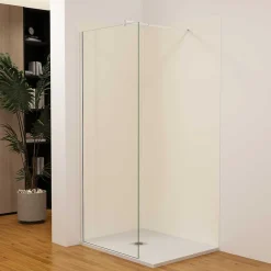 AICA Sanitaire Lot de 2 panneaux muraux de douche Ivoire mural aluminium avec 3 profiles - L.90 x L.120 x H.210 cm - Étanche,facile à nettoyer- Panneau Mural De Salle De Bains