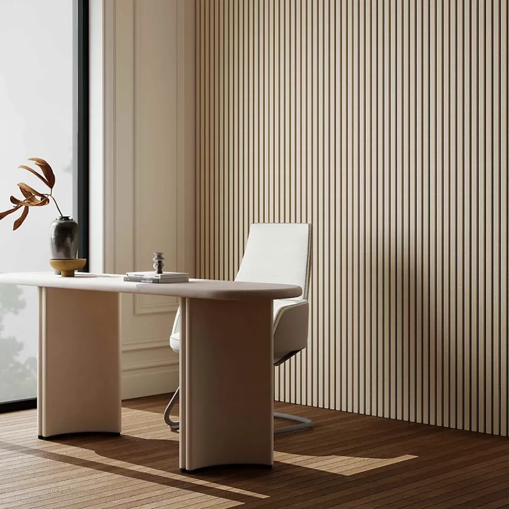 AICA Sanitaire Lot de 3 Panneaux Muraux Décoratifs Acoustiques Bois MDF 260x30cm chêne naturel AntiBruit, Facile à Poser- Panneau Décoratif En Bois