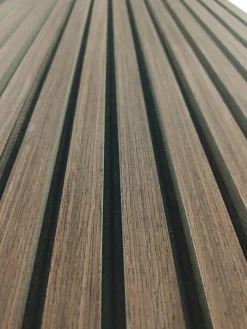 AICA Sanitaire Lot de 3 Panneaux Muraux Décoratifs Acoustiques Bois MDF 240x60cm Noyer AntiBruit, Facile à Poser- Panneau Décoratif En Bois