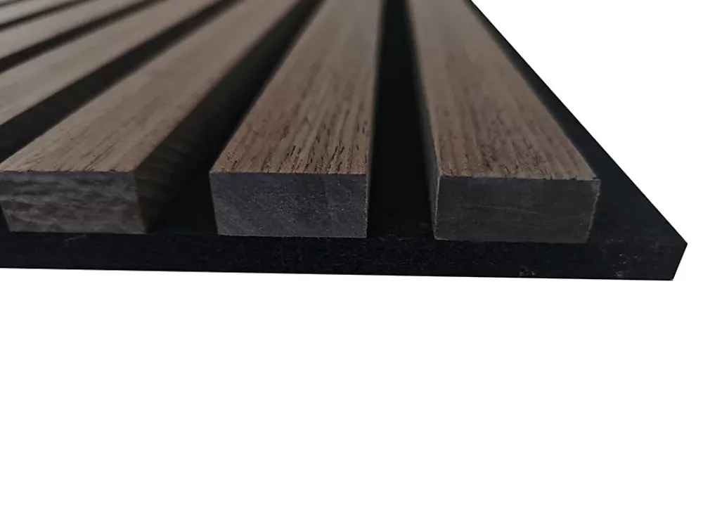 AICA Sanitaire Lot de 3 Panneaux Muraux Décoratifs Acoustiques Bois MDF 240x60cm Noyer AntiBruit, Facile à Poser- Panneau Décoratif En Bois