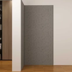 AICA Sanitaire Panneau Mural De Salle De Bains<Lot de 2 panneaux muraux de douche gris mural aluminium avec 3 profiles - L.90 x L.90 x H.210 cm - facile à nettoyer