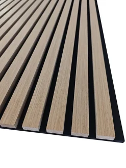 AICA Sanitaire Panneau Décoratif En Bois<Lot de 2 Panneaux Muraux Décoratifs Acoustiques Bois MDF 260x30cm Chêne foncé AntiBruit, Facile à Poser