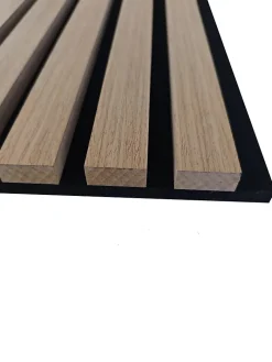 AICA Sanitaire Panneau Décoratif En Bois<Lot de 2 Panneaux Muraux Décoratifs Acoustiques Bois MDF 260x30cm Chêne foncé AntiBruit, Facile à Poser