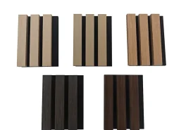 AICA Sanitaire Panneau Décoratif En Bois<Lot de 2 Panneaux Muraux Décoratifs Acoustiques Bois MDF 260x30cm Chêne foncé AntiBruit, Facile à Poser