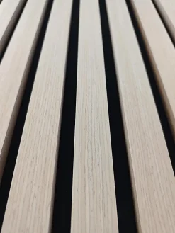 AICA Sanitaire Lot de 2 Panneaux Muraux Décoratifs Acoustiques Bois MDF 260x30cm chêne naturel AntiBruit, Facile à Poser- Panneau Décoratif En Bois