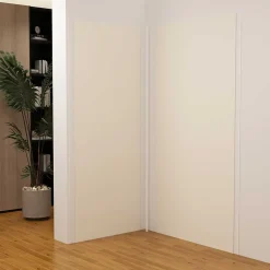 AICA Sanitaire Panneau Mural De Salle De Bains<Lot de 2 panneaux muraux de douche Ivoire mural aluminium avec 3 profiles - L.90 x L.100 x H.210 cm - Étanche,facile à nettoyer